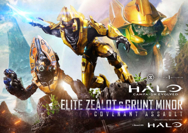 Preview: Prime 1 Studio Halo: Campaign Evolved - Elite Zealot & Grunt Minor 1/4 Statue