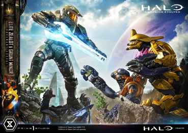 Prime 1 Studio Halo: Campaign Evolved - Elite Zealot & Grunt Minor 1/4 Statue