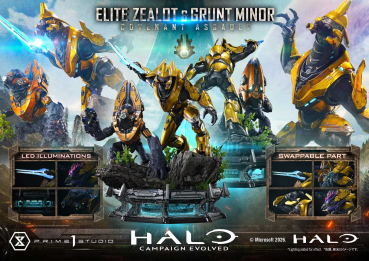 Preview: Prime 1 Studio Halo: Campaign Evolved - Elite Zealot & Grunt Minor 1/4 Statue