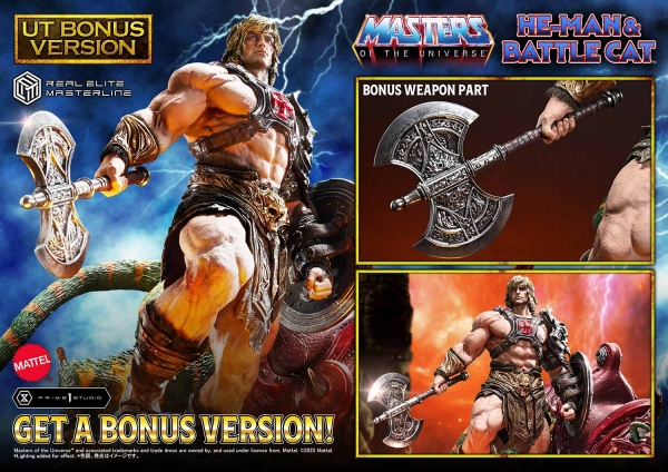 Prime 1 Studio Masters of the Universe - He-Man & Battle Cat (Ultimate Bonus Version) 1/4 Statue