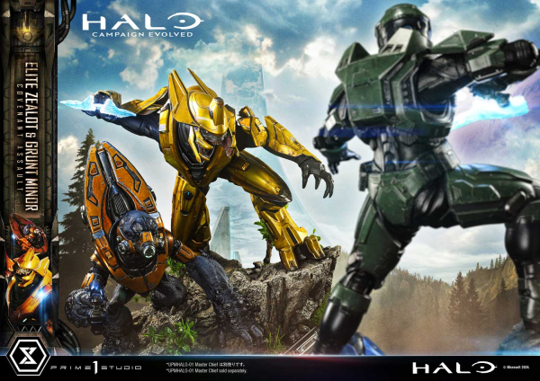 Prime 1 Studio Halo: Campaign Evolved - Elite Zealot & Grunt Minor 1/4 Statue