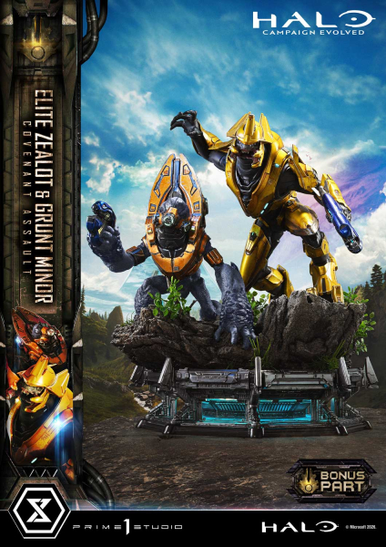 Prime 1 Studio Halo: Campaign Evolved - Elite Zealot & Grunt Minor (Bonus Version) 1/4 Statue