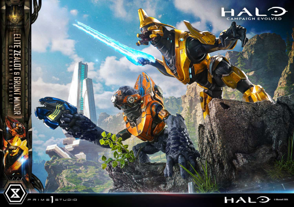 Prime 1 Studio Halo: Campaign Evolved - Elite Zealot & Grunt Minor 1/4 Statue