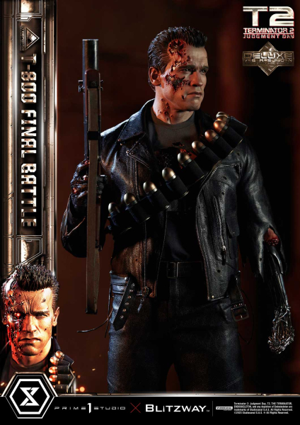 Prime 1 Studio Terminator 2: Judgment Day T-800 Final Battle (DX-Bonus Version) 1/3 Statue