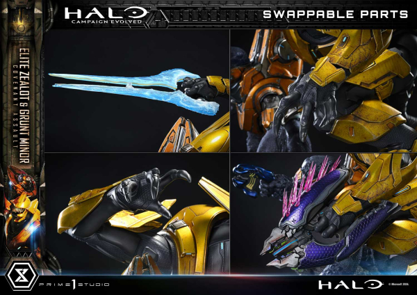 Prime 1 Studio Halo: Campaign Evolved - Elite Zealot & Grunt Minor 1/4 Statue