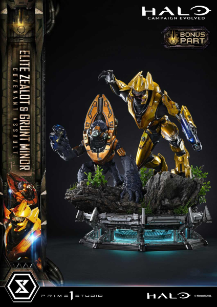 Prime 1 Studio Halo: Campaign Evolved - Elite Zealot & Grunt Minor (Bonus Version) 1/4 Statue