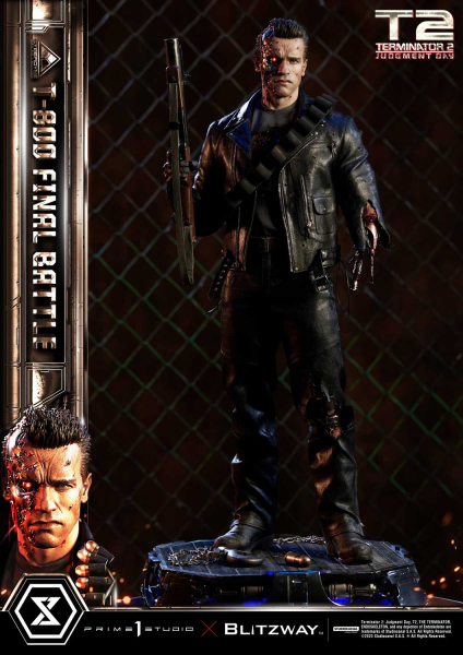Prime 1 Studio Terminator 2: Judgment Day T-800 Final Battle (DX-Bonus Version) 1/3 Statue